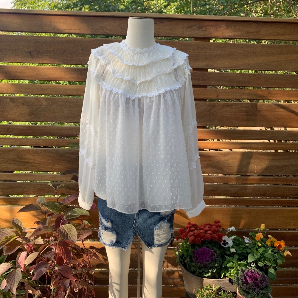 ark & co. SHEER BOHO TOP